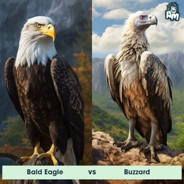 How do you tell the difference between a buzzard and an eagle?