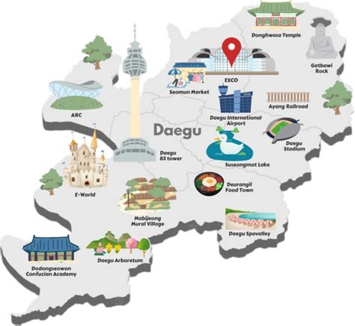 How many hours is Daegu from Seoul?